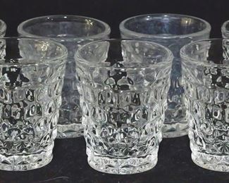 2596 - 7 Fostoria American Shot Glasses 2.5" tall
