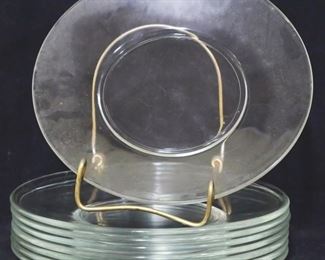 2604 - 8 Vintage Crystal 8" Lunch Plates
