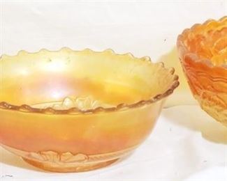 2607 - 3 Pieces Marigold Carnival Glass
