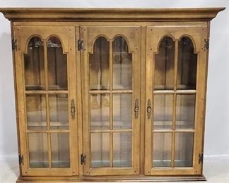 3239 - 3-door Cabinet w/ glass shelves 54 x 44 x 14.5
