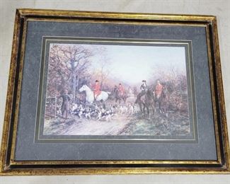 3243 - Framed Hunt Scene Print - 35.5 x 45
