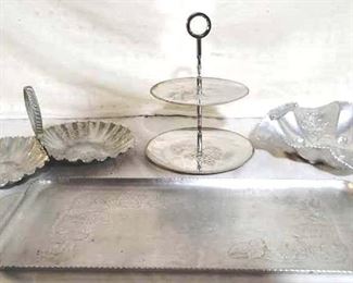 3255 - Lot of Aluminum Serving Items
