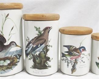 4005 - 4 pc. Portmeirion Canister Set 8.5", 7.25", 5.5", and 4.75" tall
