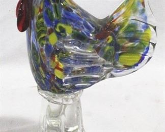 4007 - Murano Glass Rooster 9.5" tall
