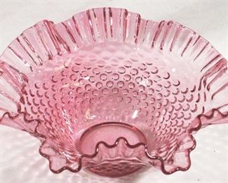 4009 - Fenton Hobnail Cranberry Glass Bowl 9.75" x 4.75"
