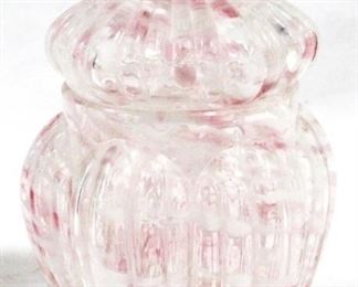 4013 - Mottled Glass Jar w/ Lid 7" tall
