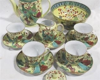 4063 - 12 pc. Oriental Tea Set w/ Extra Lid
