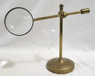 4068 - Brass Magnifying Glass on Stand 12" x 13"
