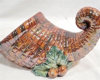 4073 - Ceramic Cornucopia 9" x 7" x 6"
