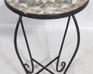 4103 - Mosaic Stone-Top Metal Table 14" x 23"
