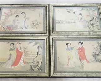 4146 - 4 pc. Set of Oriental Prints 14" x 18"
