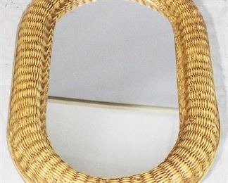4152 - Oval Wicker Wall Mirror 25" x 16"
