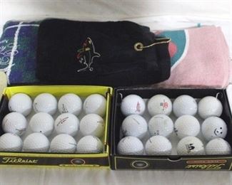 4203 - Lot of Assorted Golf Balls, Towels & Gloves
