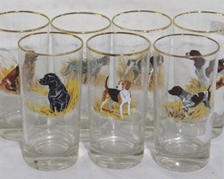 4228 - 7 Vintage Glass Tumblers - 5.5" tall
