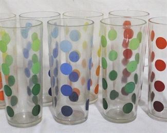 4230 - 8 Vintage Glass Tumblers - 6.5" tall
