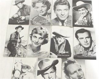 4279 - 12 Vintage Movie/TV Stars Postcards
