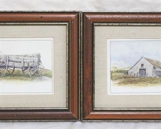 4283 - Pair of Framed Prints - 7.25 x 6.25
