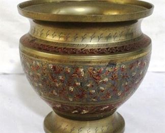 4323 - Brass Cloisonne Vase - 5.5 x 5.5
