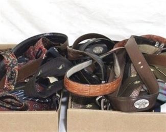 4329 - 2 Tray lots of Assorted Men's Ties & Belts
