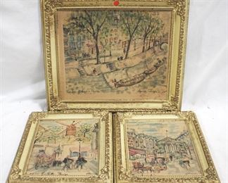 4368 - 3 pc. Framed Prints Set 14.5" x 16.5" and 12" x 10"
