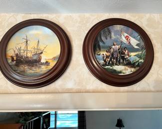 Colonial Collectors plates with frames