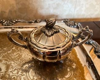 Close up of acorn tea service 