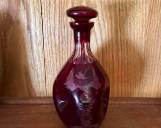 Cranberry wine decanter