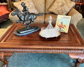 Gorgeous, square coffee table, set of like new loveseats, beautiful accessories