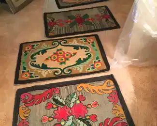 Lovely collection of early hooked rugs