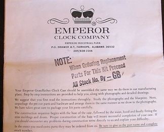 Vintage Emperor Grandmother 8 Day Clock