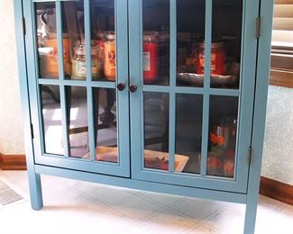 Really Nice Blue Glass Door Cabinet