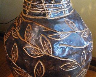 Very Unique Signed LG Pottery Vase