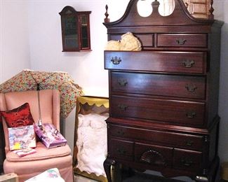 Highboy Dresser, Antique - Solid Mahogany