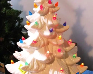 Vintage Ceramic Christmas Tree Lamp