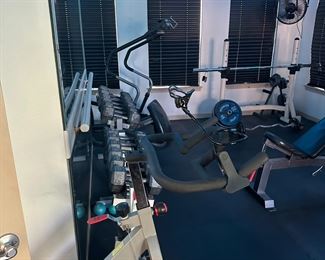 Free Weights and Exercise Bike