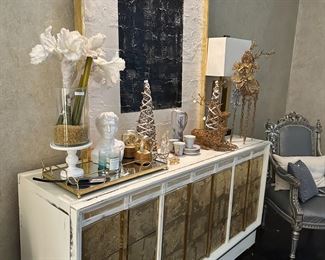 Original Art and Mid Century Credenza