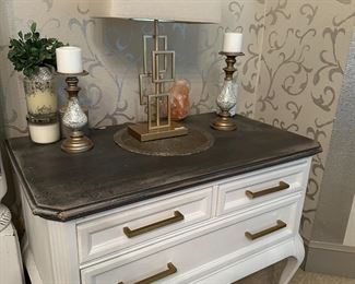 Mid Century Side Tables and Modern Lamp