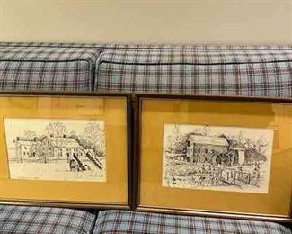 (2) CM Goff Pictures
Includes Grist Mill Sudbury, MA signed 66 and The Wayside Inn-1686 Sudbury MA signed 68
