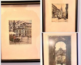(3) Signed Prints Of Scenes In France
