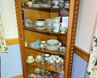 Beautiful Spiral Accent Hardwood Corner Cabinet
