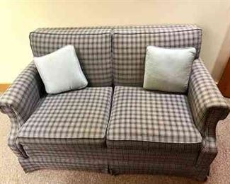 Blue Plaid Ethan Allen Loveseat
