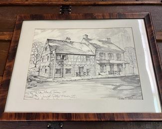Charles H. Overly The Golden Plough Tavern 1741 And The General Gates House 1751 Print
