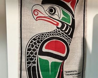 Kwakiutl Thunderbird On Linen By C. Harper
