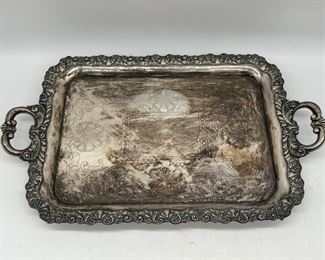 Large Heavy Silver Plate Tray - 96 Oz!
