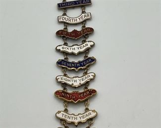 Perfect Attendance 1/20th 10K Gold Episcopal Church Pin
