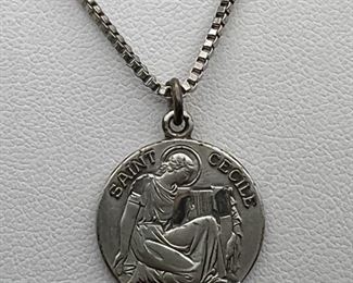 Sterling Silver Saint Cecile Pendant
