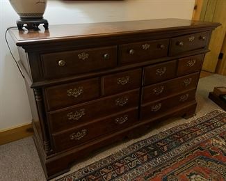 Sturdy Wood Columnal Style Low Boy Dresser
