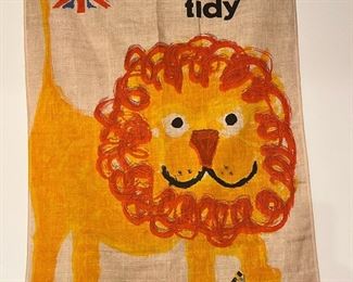 Vintage 1960s Royston Cooper Keep Britain Tidy Tea Towel, Blackstaff Irish Linen
