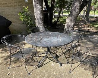 Vintage wrought iron patio set