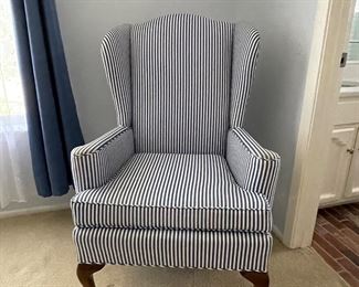 Wing back chair, so pretty and comfy
